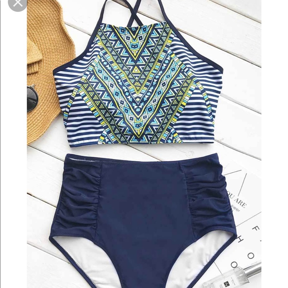 NWT Cupshe Criss Cross Back High Waisted Bikini